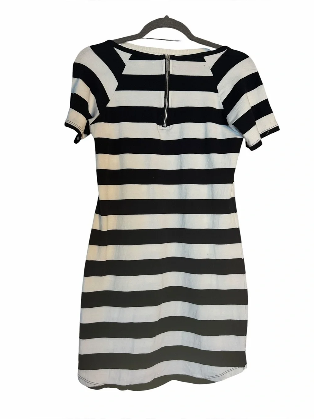 Michael Kors Black and White Striped Tee Dress